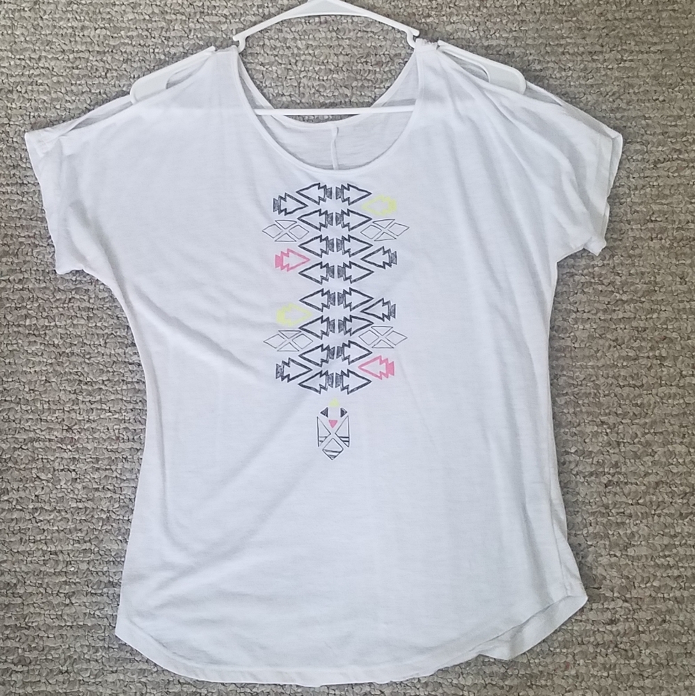 Aztec Design Open Shoulder Top